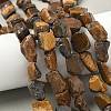 Raw Rough Natural Tiger Eye Beads Strands G-M453-D10-1