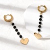 Heart 304 Stainless Steel Glass Hoop Earrings EJEW-G453-13G-3