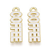 Alloy and Enamel Pendants PALLOY-T093-09B-G-1