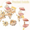 8Pcs 4 Styles Brass Micro Pave Cubic Zirconia Pendants KK-FS0001-96-3