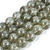 Transparent Half Spray Painted Glass Beads Strands GLAA-Q110-02A-05-1