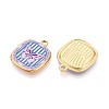 Printed Style 304 Stainless Steel Square Pendants STAS-T071-25C-G-2