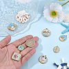 10Pcs 10 Styles 304 Stainless Steel Enamel Pendants STAS-SC0021-21-3