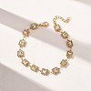 304 Stainless Steel Pave Glass Link Chains Bracelets for Women BJEW-G780-04G-4