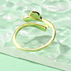 Brass Open Cuff Rings for Women RJEW-R005-01G-4