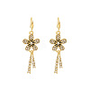 Flower Alloy Crystal Rhinestone Tassel Dangle Earrings FS-WG038B8-01-5