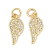 Rack Plating Brass Micro Pave Cubic Zirconia Pendants KK-H509-07G-1