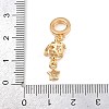 Brass Pave Clear Cubic Zirconia European Dangle Charms KK-K407-37G-3