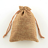 Polyester Imitation Burlap Packing Pouches Drawstring Bags LS-X-ABAG-R004-14x10cm-03-1