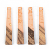 Transparent Resin & Walnut Wood Pendants RESI-S389-043A-B04-1