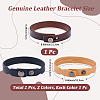 3Pcs 3 Colors Leather Cord Snap Bracelets BJEW-CL0001-06-2