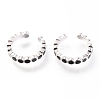 Anti-Tarnish Rhodium Plated 925 Sterling Silver Cuff Earrings EJEW-H124-01P-1