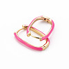 Brass Enamel Huggie Hoop Earrings EJEW-S210-014-NR-4