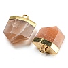 Natural Sunstone Pointed Pendants G-M431-05G-06-2