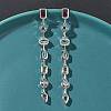 Rectangle with Teardrop Brass Micro Pave Cubic Zirconia Dangle Stud Earrings EJEW-G452-10P-1