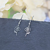 304 Stainless Steel Flower Dangle Earrings for Women WG1C9A6-02-1