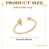 1Pc Letter Brass Rhinestone Open Cuff Rings for Women AJEW-LP0004-47J-G-2