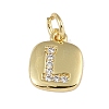 Rack Plating Brass Micro Pave CLear Cubic Zirconia Charms KK-E110-14G-L-1