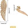 6 Pairs Wing Alloy Brooches JEWB-CA0001-08LG-2