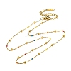 Ion Plating(IP) 304 Stainless Steel Colorful Enamel Satellite Chain Necklaces for Women NJEW-K255-30G-4