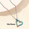304 Stainless Steel Heart Pendant Necklaces for Men and Women FS-WG1B83F-06-1