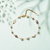 Natural Gemstone & Pearl Beaded Anklet AJEW-AN00500-4