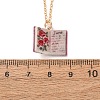 Brass Enamel Book Pendant Necklaces for Women KK-CBAF5B9-01G-06-3