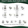 210Pcs 7 Styles Tibetan Style Alloy Bead Cap & Cone FIND-UN0015-64-3