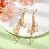 Butterfly Brass Dangel Earrings EJEW-TA00315-3