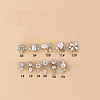 316L Surgical Stainless Steel Micro Pave Clear Cubic Zirconia L-Shaped Nose Rings WGD2F1E-04-1