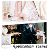 Square Polyester with Plastic Pearl Flower Wedding Finger Ring Display Pillow RDIS-WH0016-24A-5