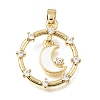 Brass Micro Pave Clear Cubic Zirconia Pendants KK-C263-16G-1