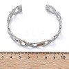 304 Stainless Steel Hollow Cuff Bangles for Women BJEW-B108-05G-5