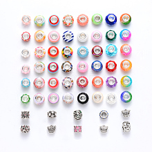 Acrylic & Alloy European Beads and Brass European Style Bracelet Making for DIY FPDL-S015-02-B