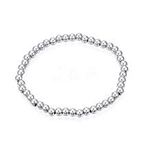 Non-Tarnish 201 Stainless Steel Round Beaded Stretch Bracelet for Men Women BJEW-N017-163A-01