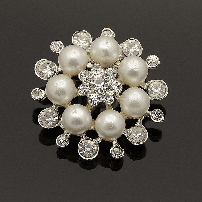 Wholesale Fashion Alloy Rhinestone Flower Brooches