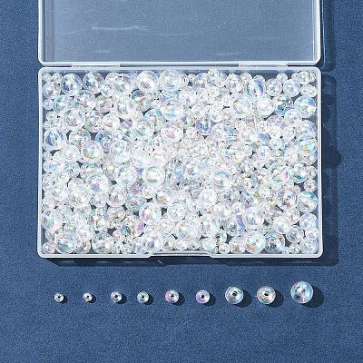 350Pcs 5 Styles Transparent Acrylic Beads MACR-FS0001-91-1