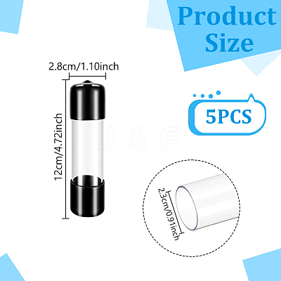 5Pcs PVC Plastic Transparent Storage Tube FIND-GA0008-68C-1