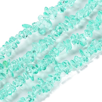 Spray Painted Transparent Glass Beads Strands X-GLAA-P060-01A-08-1