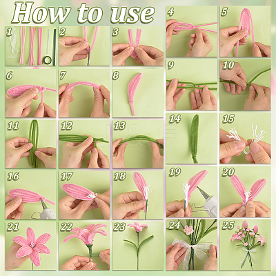 DIY Polyester Plush Sticks Kit DIY-GA0009-12B-1