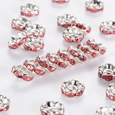 Brass Grade A Rhinestone Spacer Beads RSB028NF-07-1