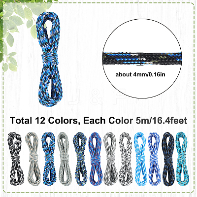 60M 12 Colors 7 Inner Cores Polyester & Spandex Cord Ropes RCP-SP0001-02B-1
