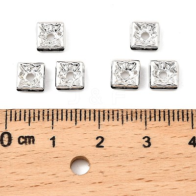 Brass Rhinestone Spacer Beads RSB072-04S-1
