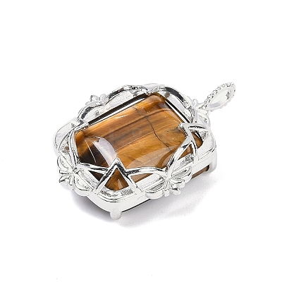 Natural Tiger Eye Pendants G-I381-01P-07-1