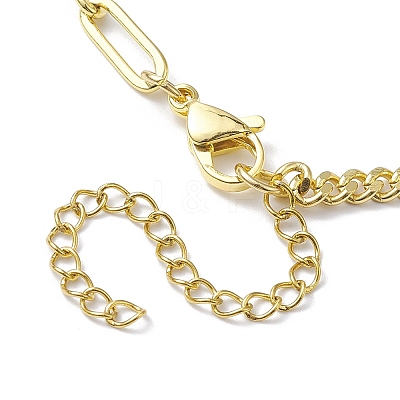 Natural Gemstone Round Link Bracelet BJEW-JB10032-01-1