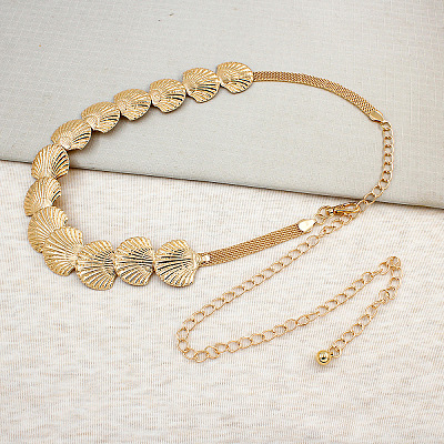 Vintage Alloy Geometric Shell Shape Link Chain Waist Belly Chains for Women FS-WGD731C-08-1