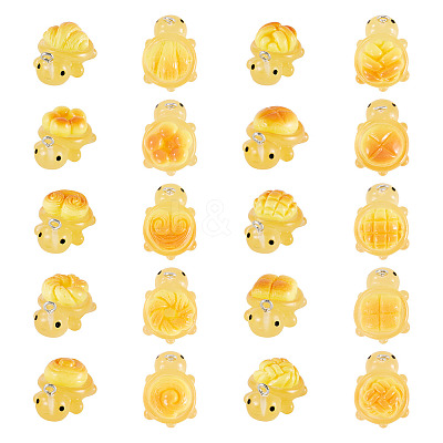 20Pcs 10 Styles Transparent Resin Bread-shaped Turtle Pendants RESI-TA0005-24-1