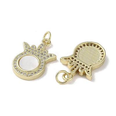 Brass Micro Pave Cubic Zirconia Pendants KK-G485-30A-G-1