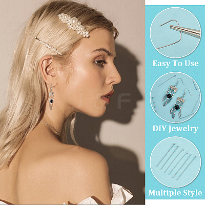 900Pcs 3 Styles 304 Stainless Steel Eye Pins STAS-PH0004-90-1