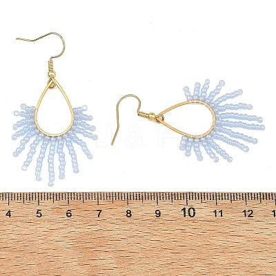 Stainless Steel with Glass Seed Beads Dangle Earrings EJEW-MZ00826-1